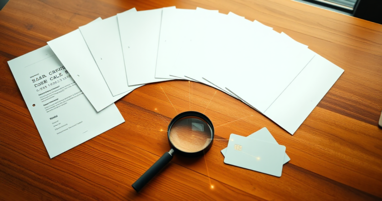 Documentos comparados com lupa representando o FinanZero